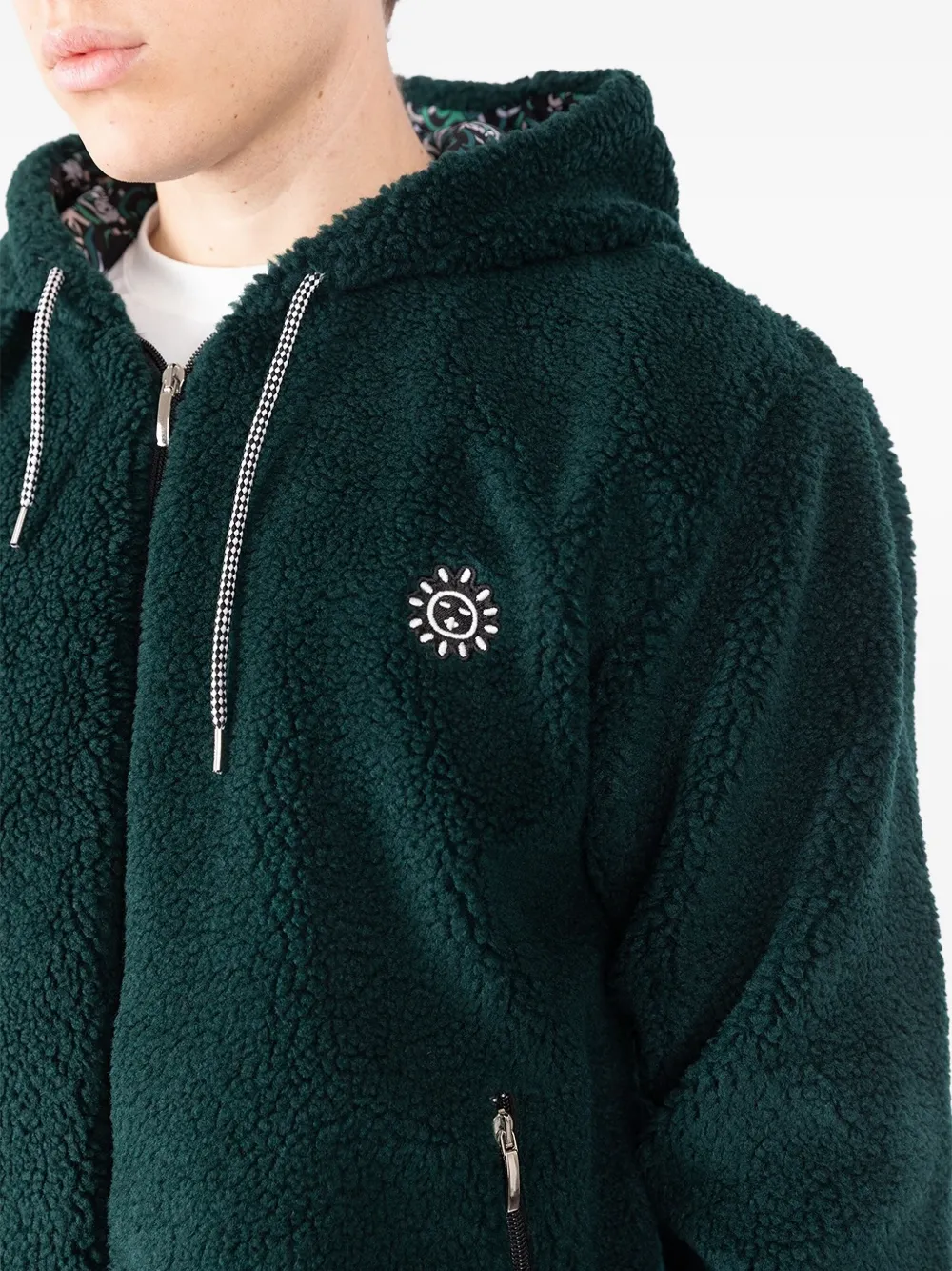 Société Anonyme Zipped-fleece Hoodie In Green