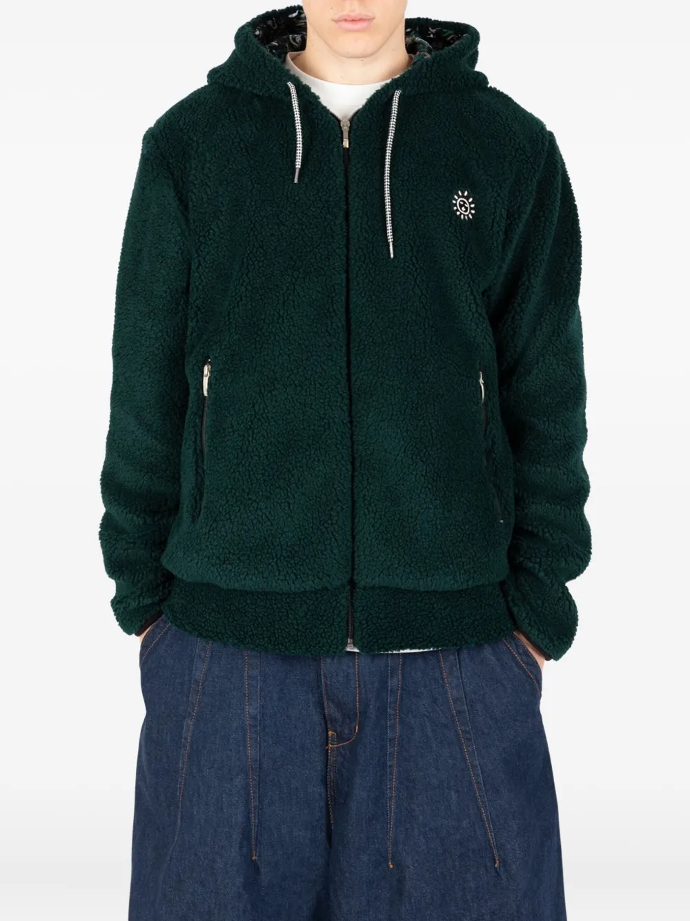 Société Anonyme Zipped-fleece Hoodie In Green