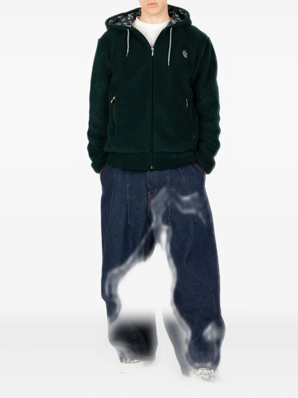 Société Anonyme Zipped-fleece Hoodie In Green