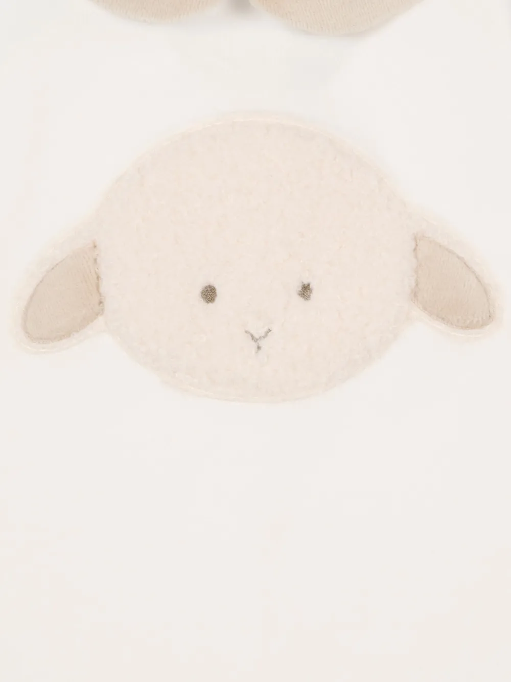 Le Boo Beebè Sheep Embroidered Babygrow In Neutral
