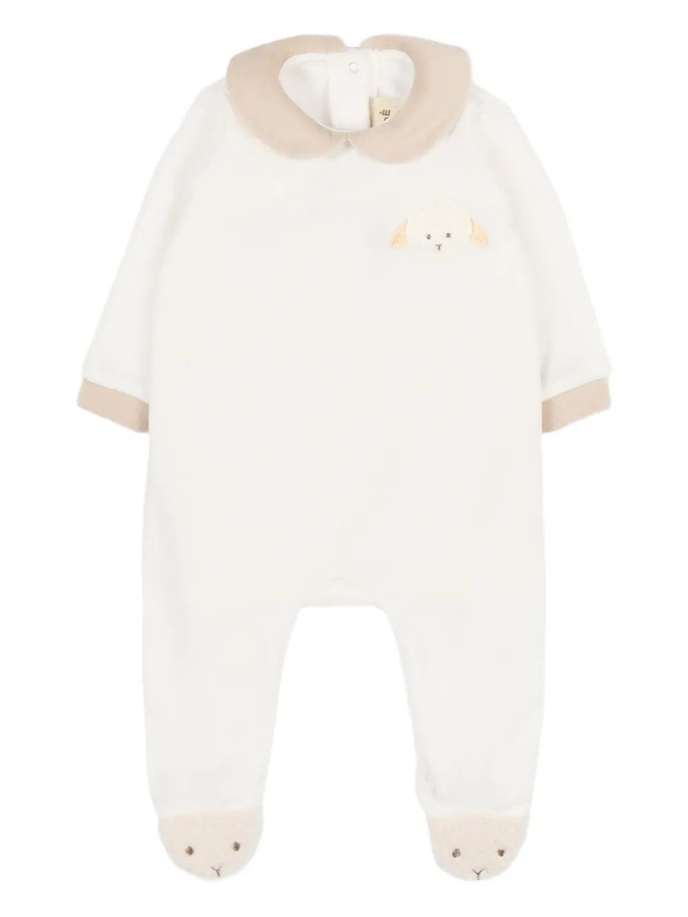Le Boo Beebè sheep-embroidered babygrow | White | Image 1