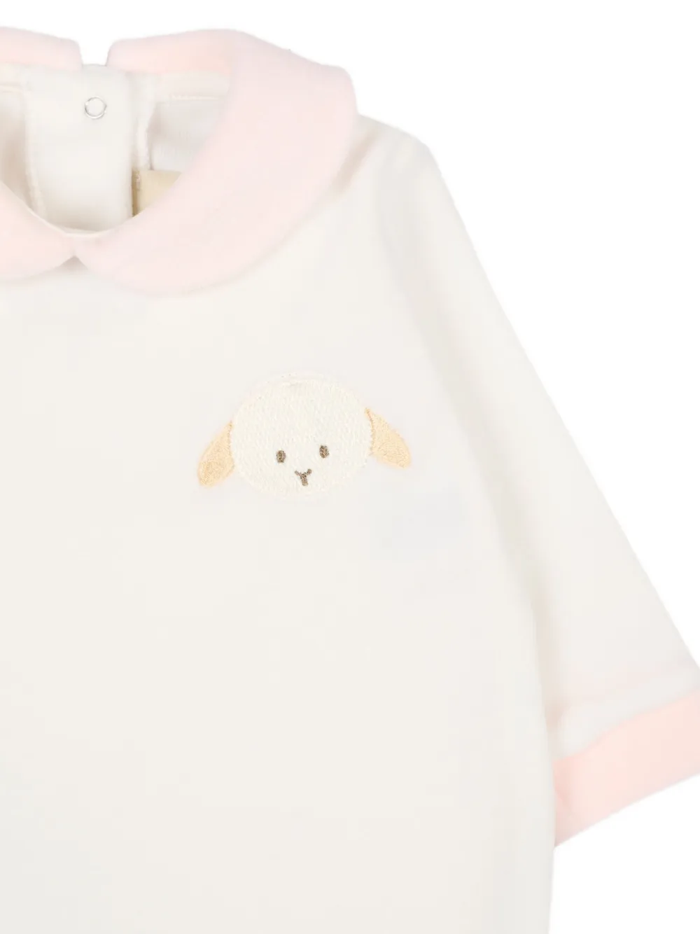Le Boo Beebè Embroidered-detail Babygrow In Pink