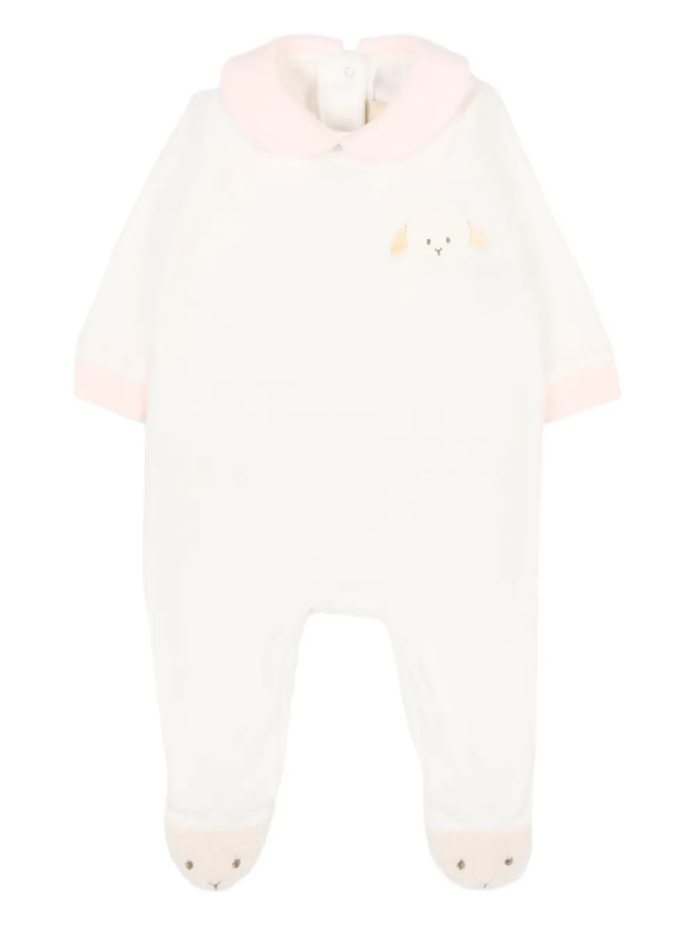 Le Boo Beebè Embroidered-detail Babygrow In Pink