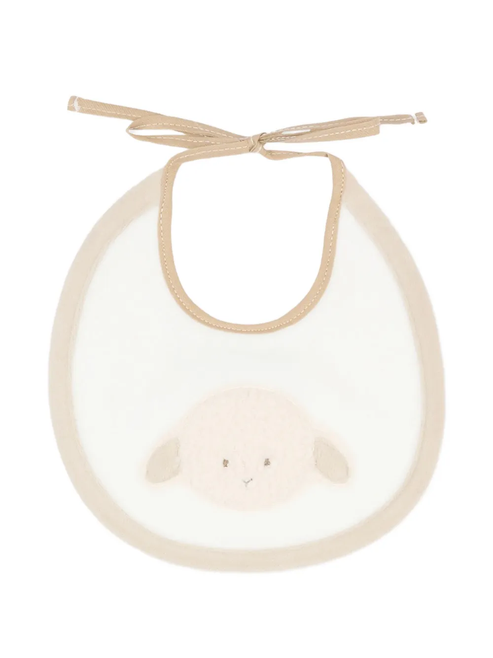 Le Boo Beebè lamb-detail tie bib | White | Image 1