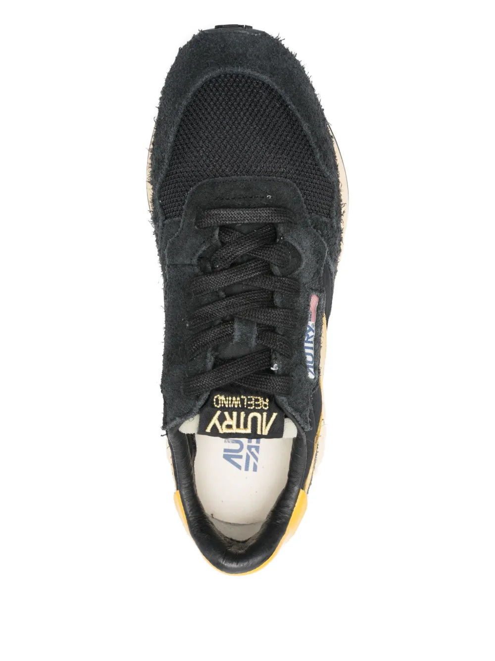 Autry Reelwind sneakers met suède vlak Zwart