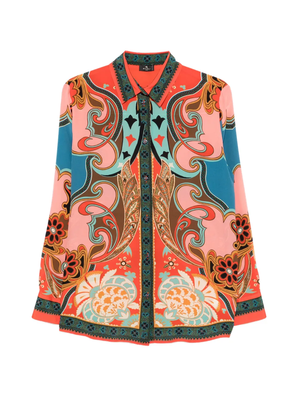 ETRO floral-print silk shirt - Arancione
