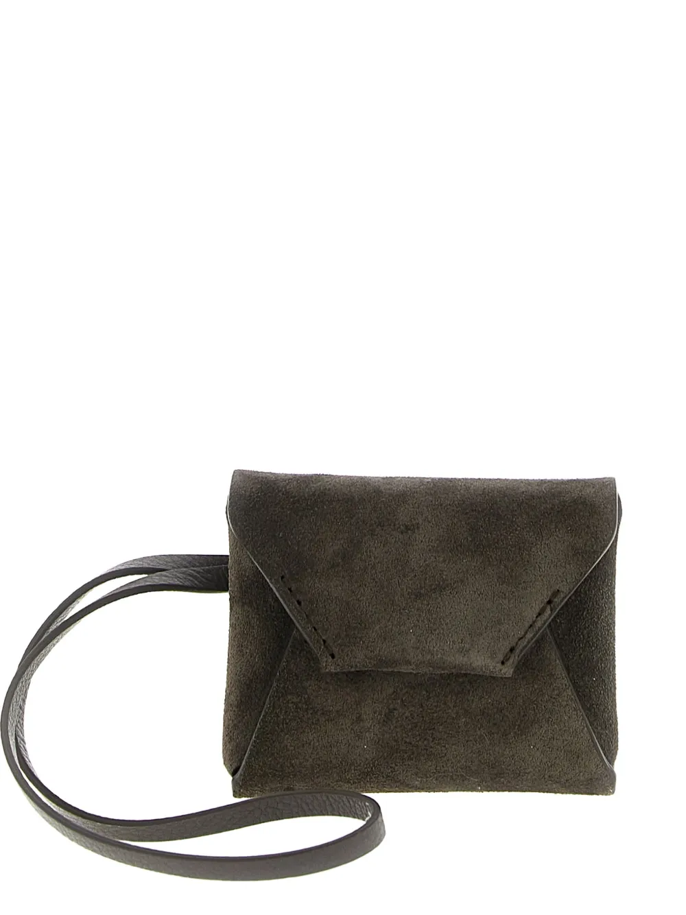 Brunello Cucinelli Letter-envelope Suede Bag Charm In Gray