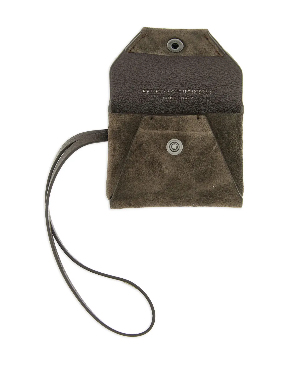 Brunello Cucinelli Suède tassenbedel met letter-envelop Bruin