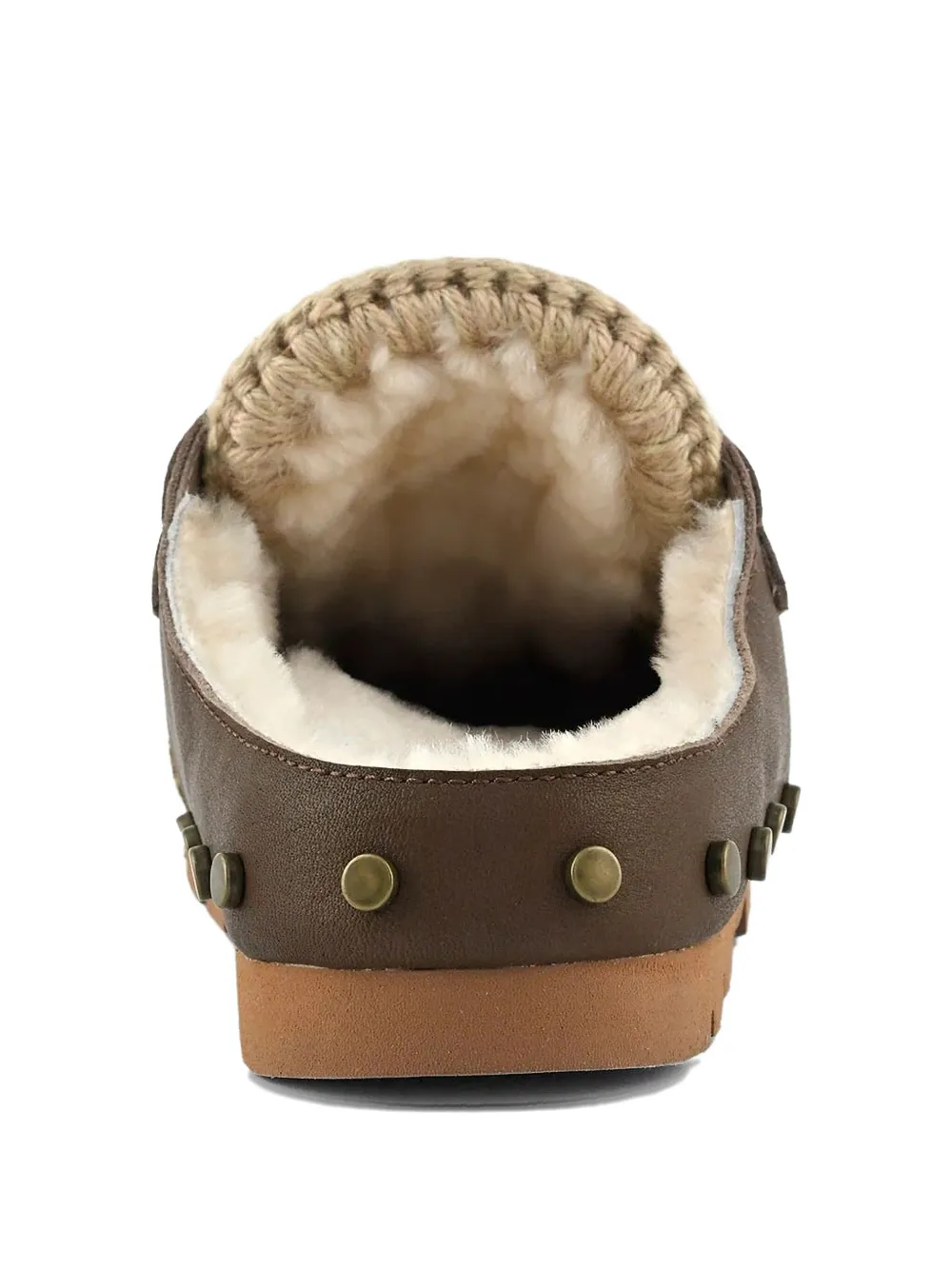 Mou Winter Bio muiltjes met luipaardprint Bruin