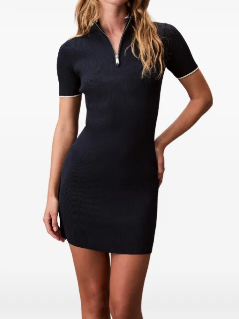 Calvin Klein Jeans half-zip ribbed mini dress