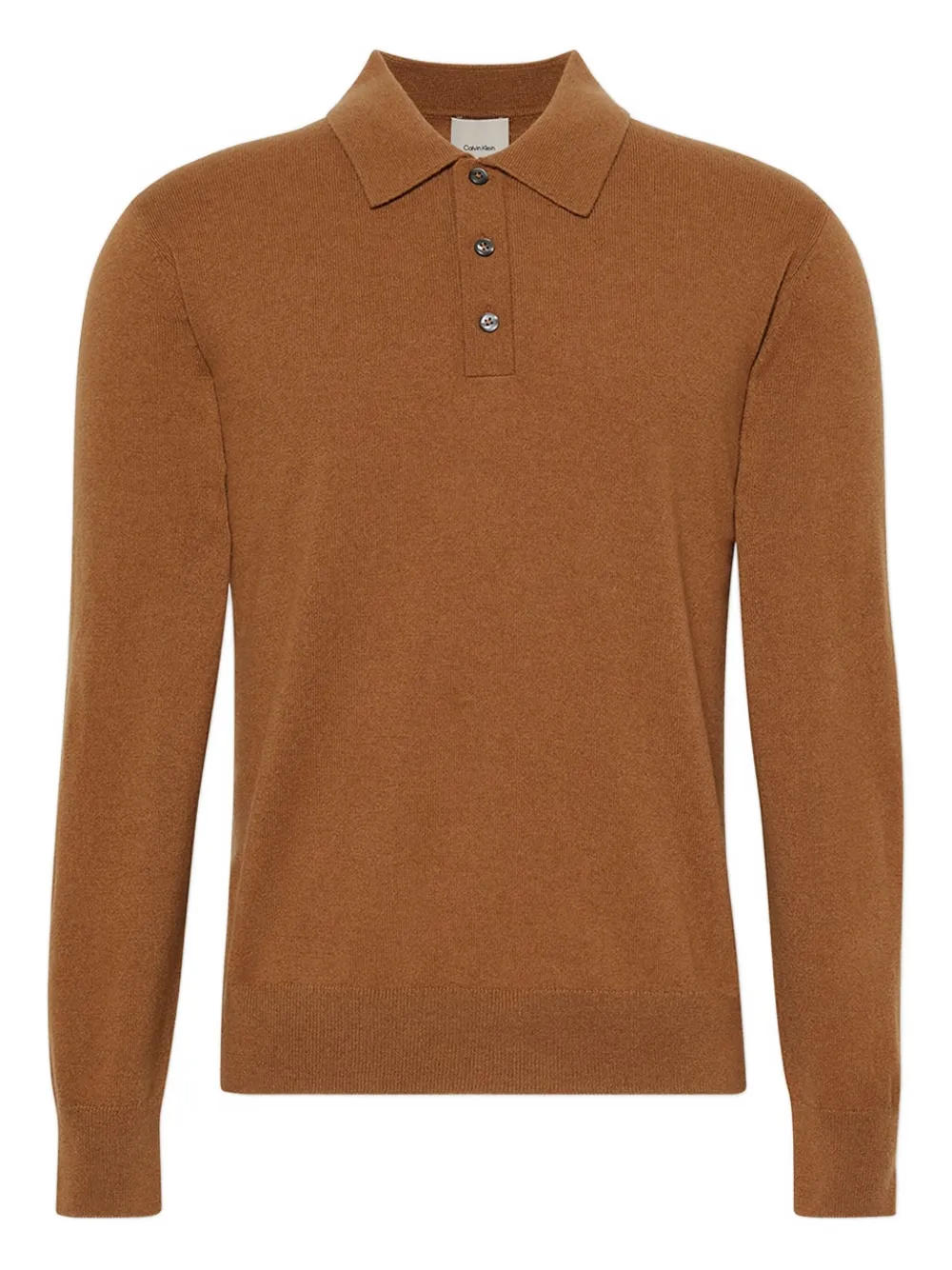 Calvin Klein Polo-collar Sweater In Brown