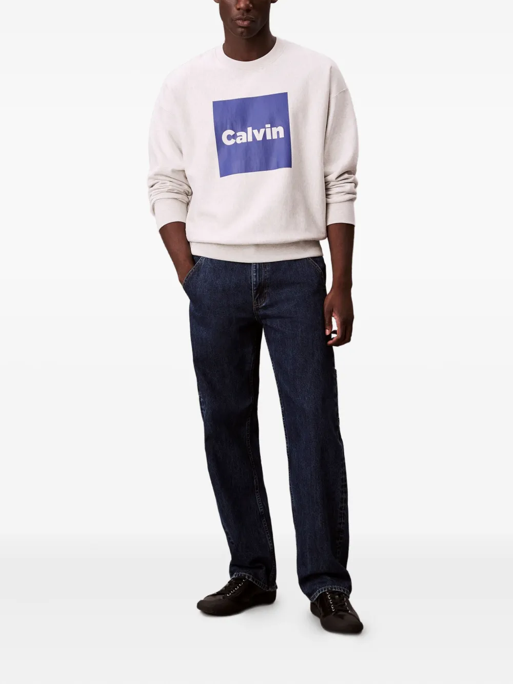 Calvin Klein Jeans Sweater met logoprint - Beige