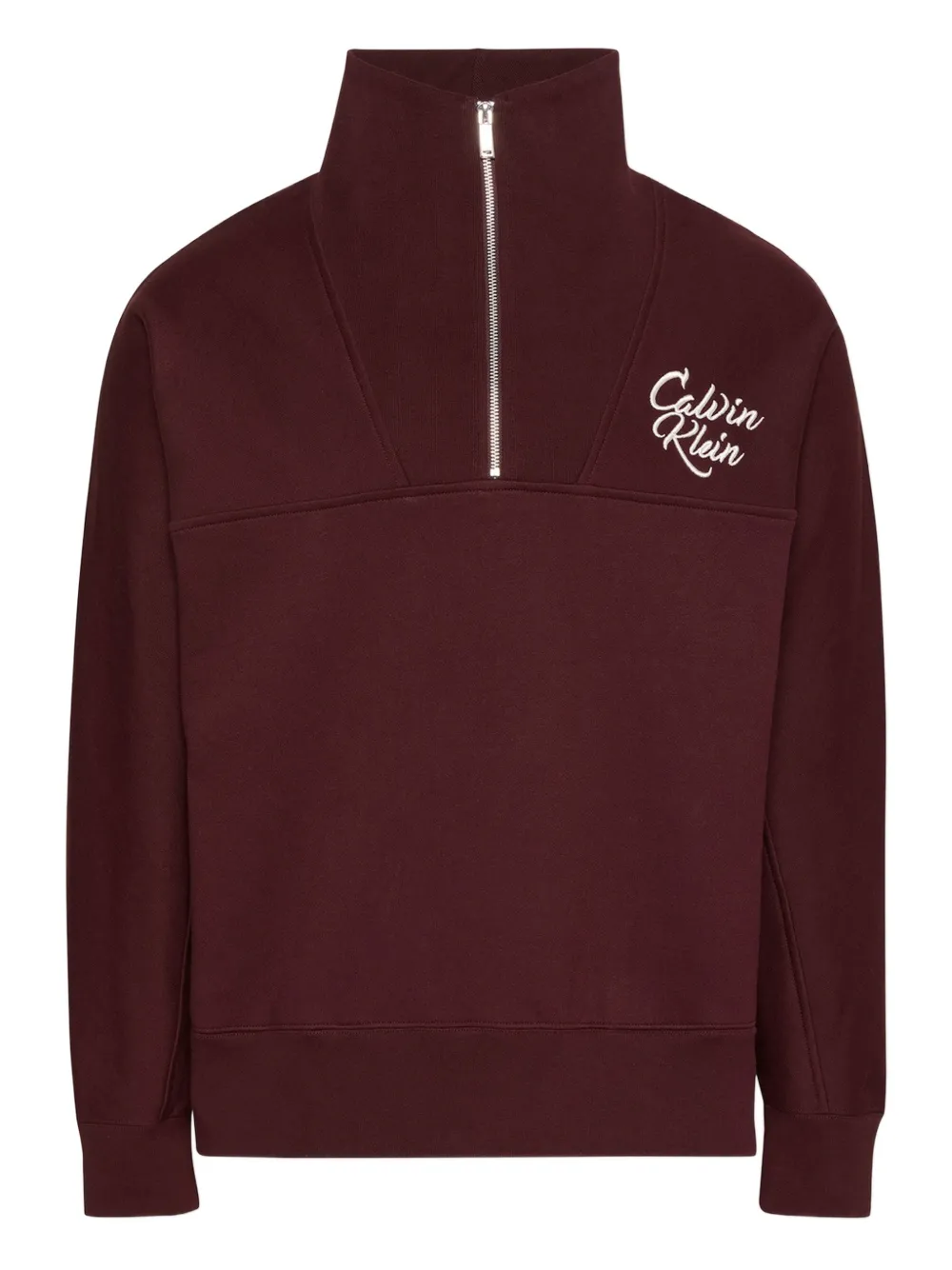 Calvin Klein Jeans sudadera con medio cierre y cuello de tortuga | rojo | Image 1