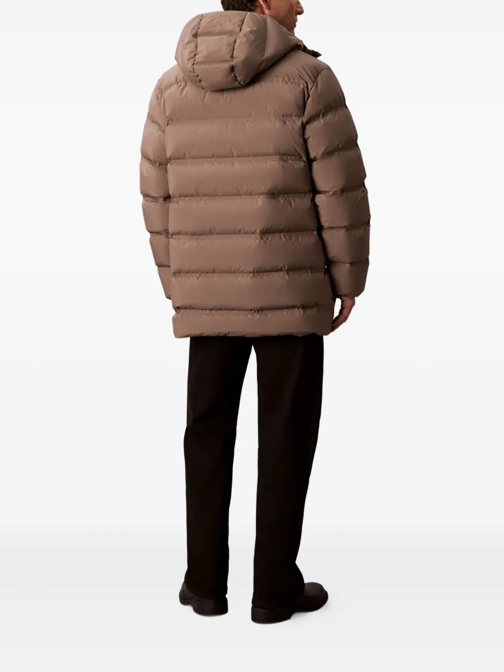 Calvin Klein Gewatteerde jas met capuchon Bruin