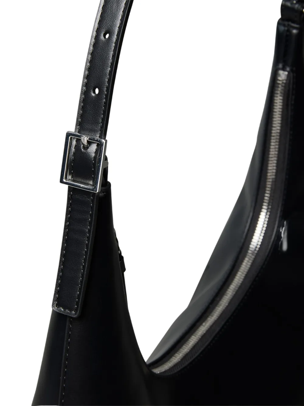 Calvin Klein Logo-detail Leather Shoulder Bag In Black