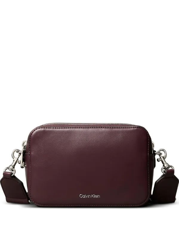 Calvin Klein Zip Shoulder Bag in Red