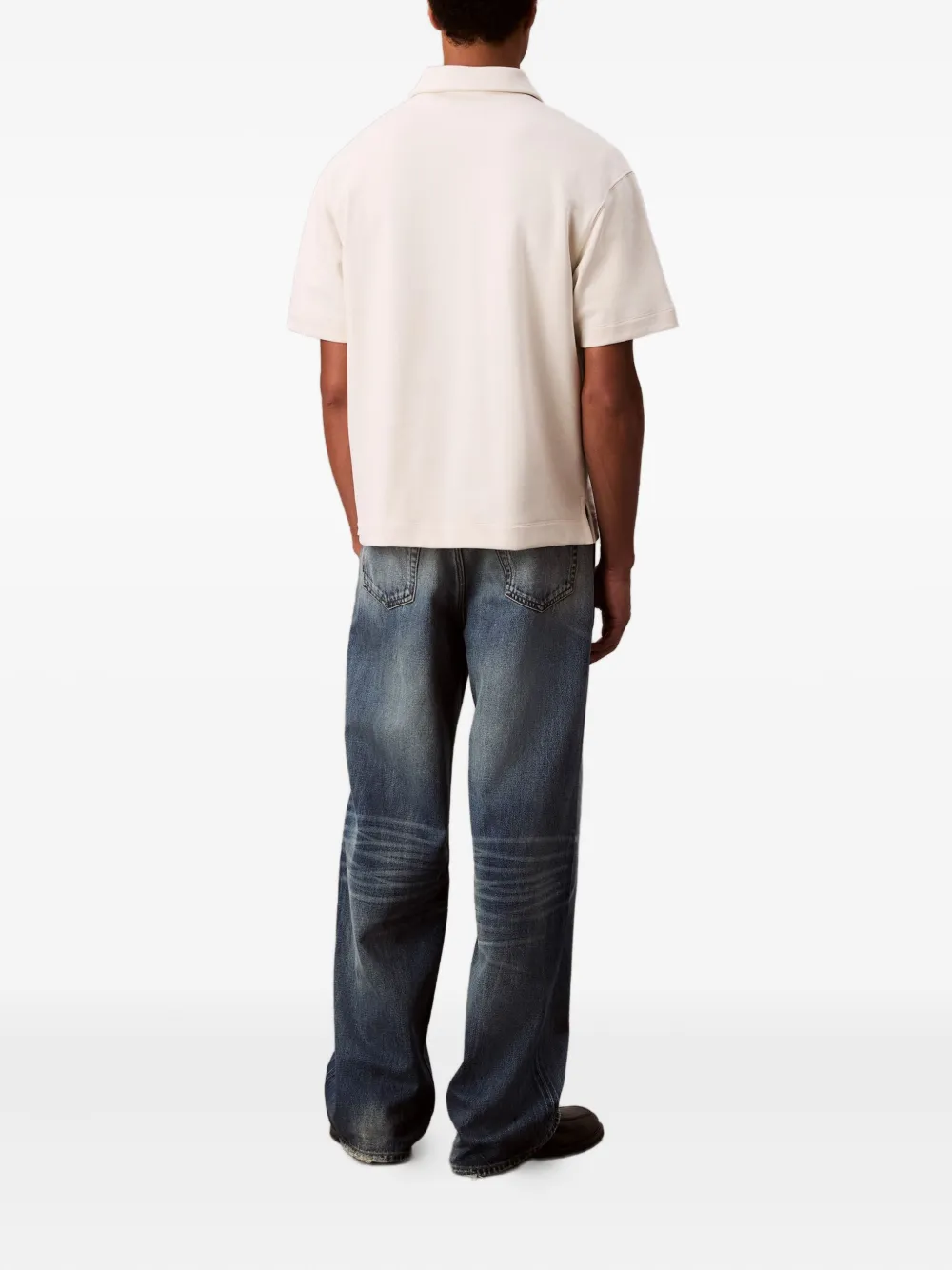 Calvin Klein Jeans Est.1978 Cotton Polo-collar T-shirt In Neutral