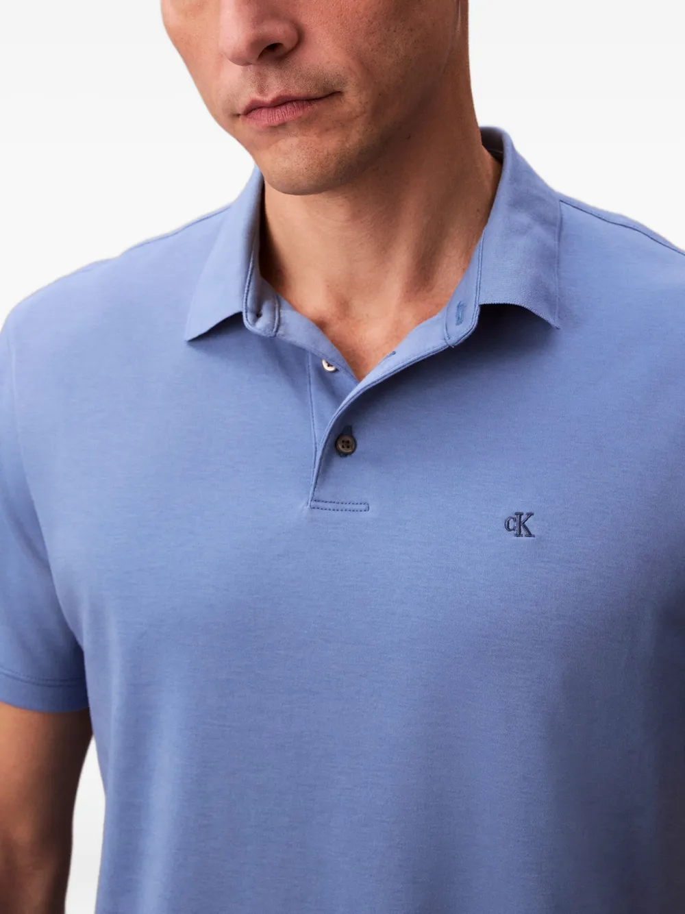 Calvin Klein Logo Polo Shirt In Blue