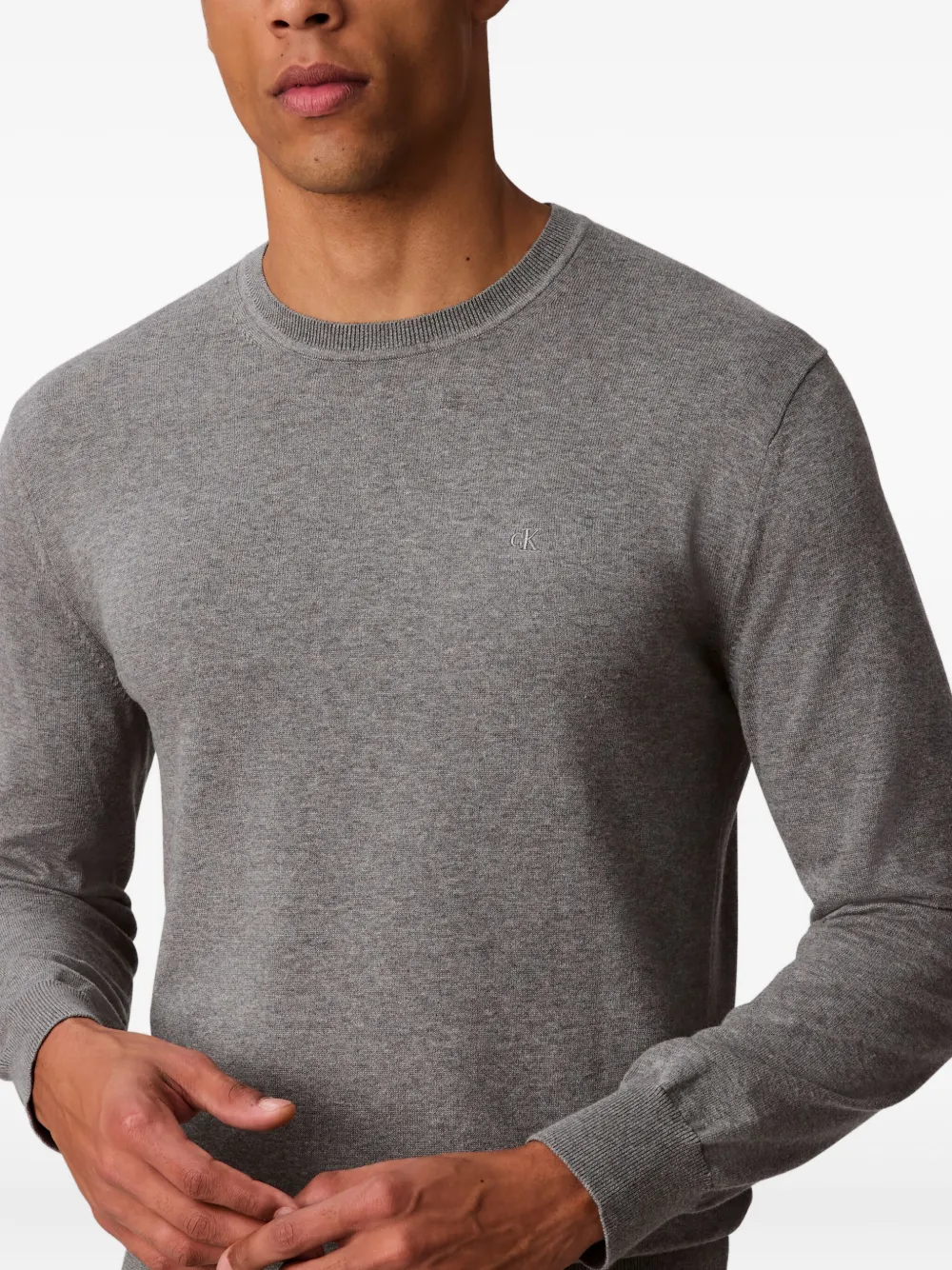 Calvin Klein Trui met logodetail Grijs