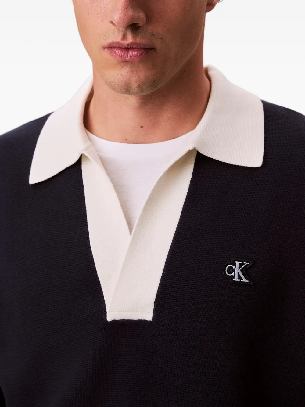 Calvin Klein Jeans Trui met geborduurd logo Blauw