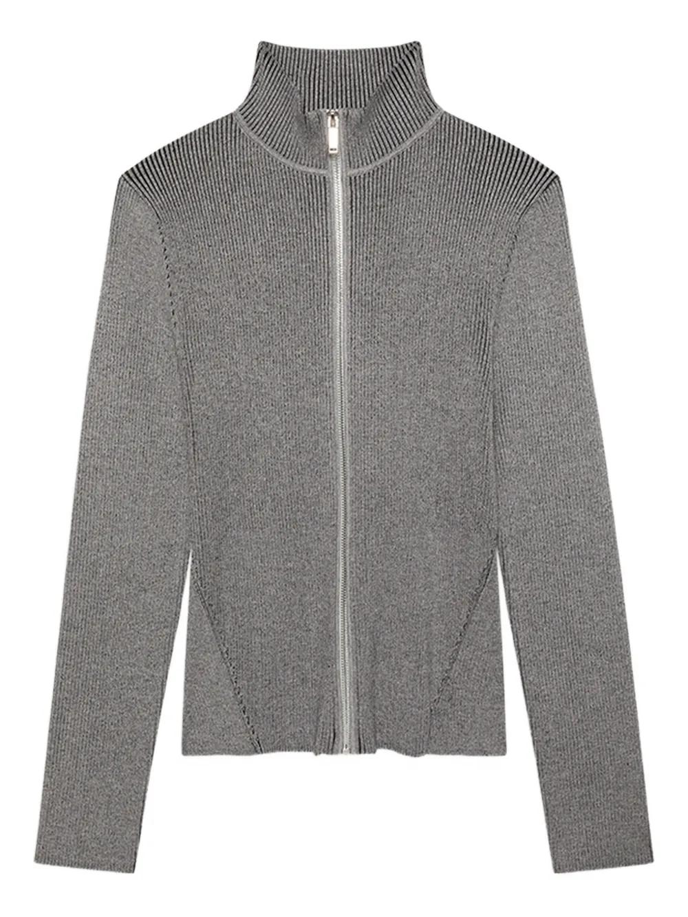 Calvin Klein Jeans Est.1978 Zip-up Ribbed Cardigan In Gray
