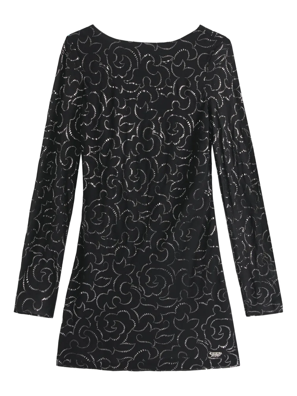 Tommy Jeans Long-sleeves Floral-pattern Mini Dress In Black
