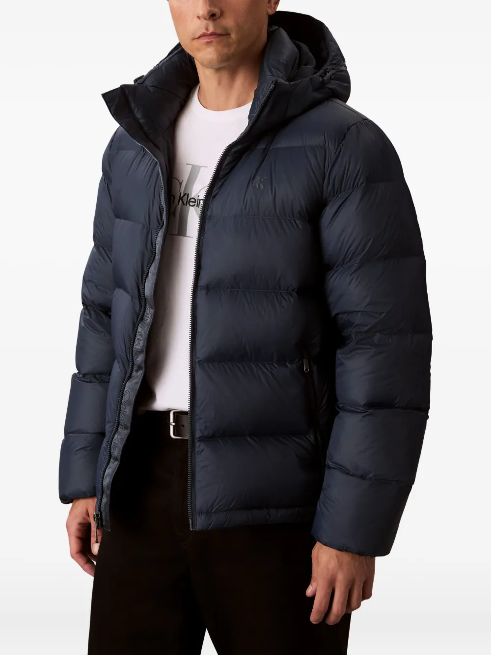 Calvin Klein Jeans Est.1978 Hooded Zip Jacket In Black