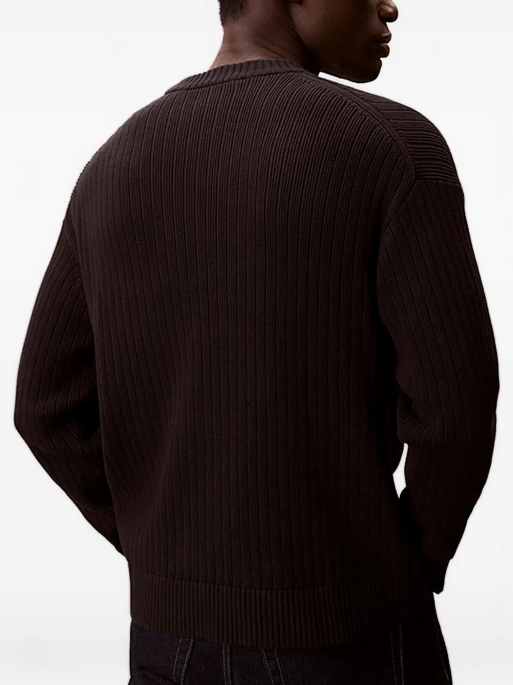 Calvin Klein Jeans ribbed crew-neck sweater - Bruin
