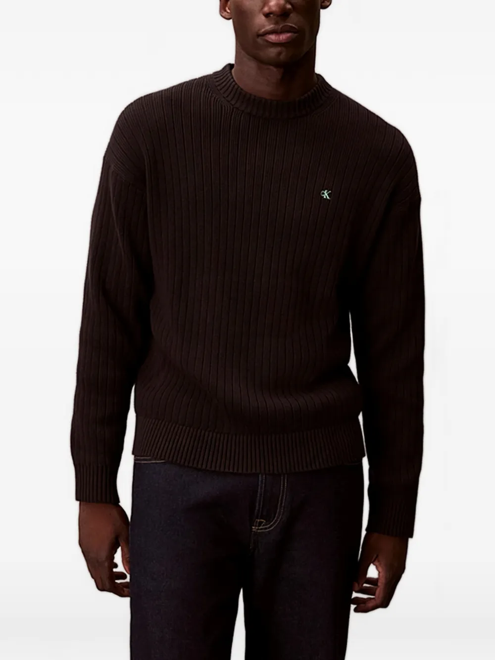 Calvin Klein Jeans Gerippter Pullover | Braun | Image 1