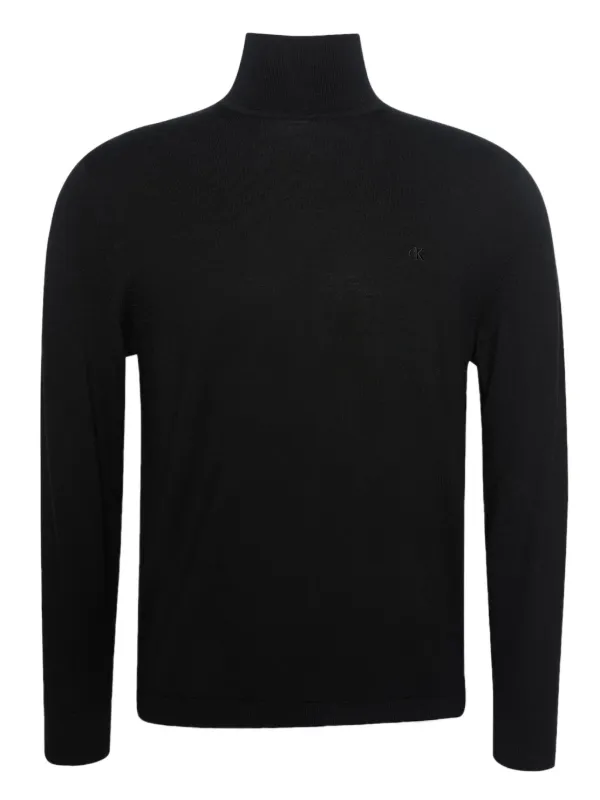Calvin Klein Mock-neck Wool Sweater in Black