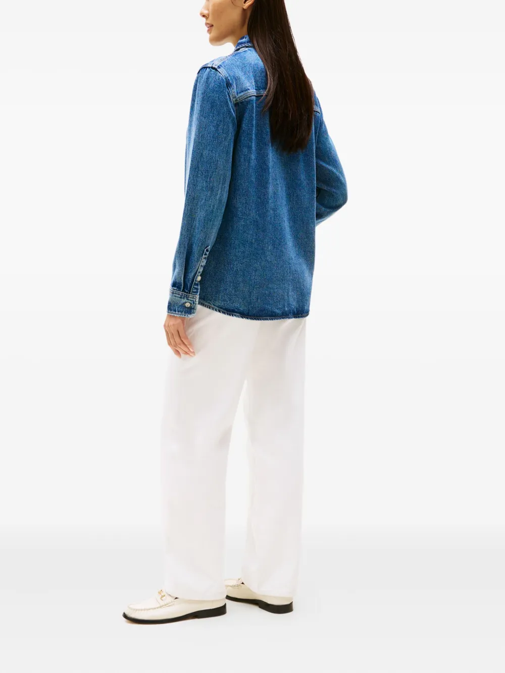 Tommy Hilfiger Heritage Buttoned Denim Shirt In Blue