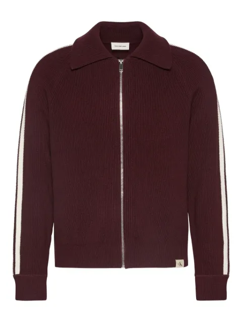 Calvin Klein Jeans zipped striped cardigan