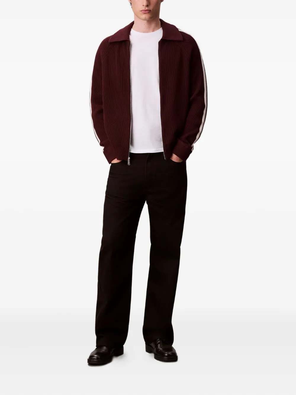 Calvin Klein Jeans zipped striped cardigan | Cardigans | Image 2