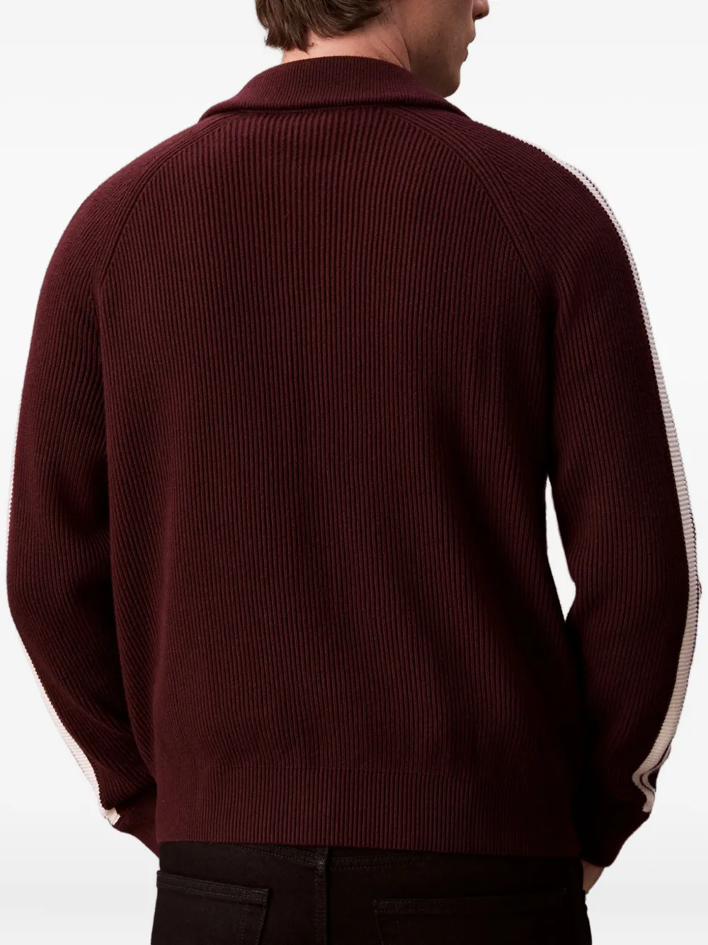 Calvin Klein Jeans Est.1978 Zipped Striped Cardigan In Brown