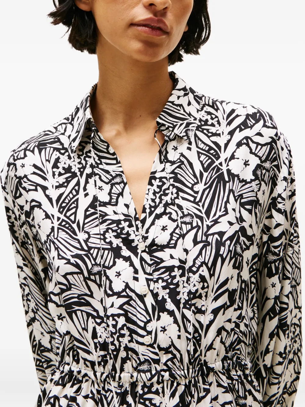 Tommy Hilfiger Floral Print Mini Dress In Gray