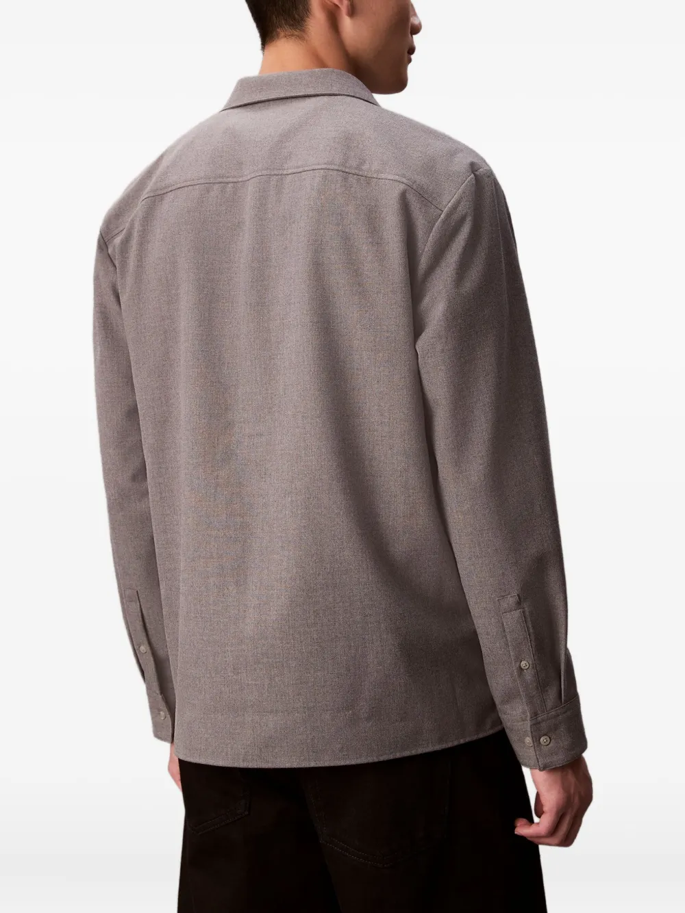 Calvin Klein Overhemd met lange mouwen en zak Grijs