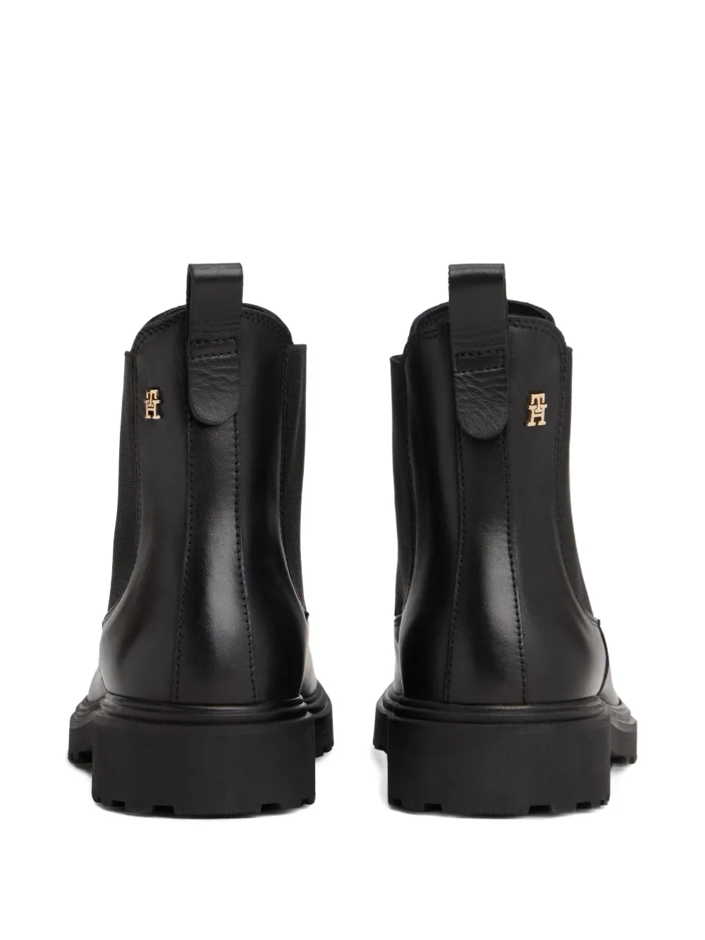 Tommy Hilfiger Chelsea laarzen met logodetail en treklus Zwart