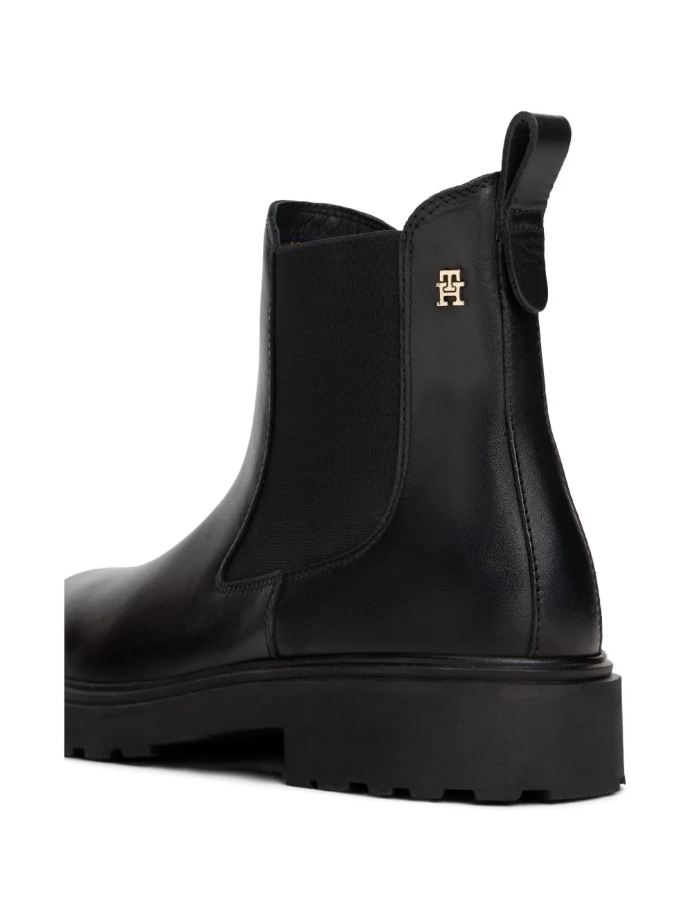 Tommy Hilfiger Chelsea laarzen met logodetail en treklus Zwart