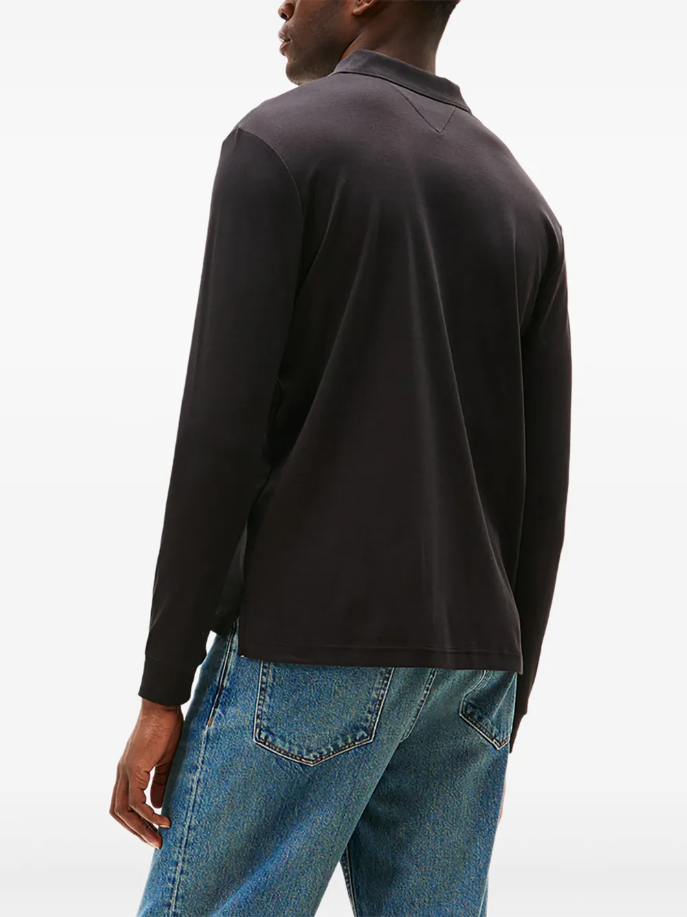 Tommy Hilfiger Poloshirt met lange mouwen Zwart