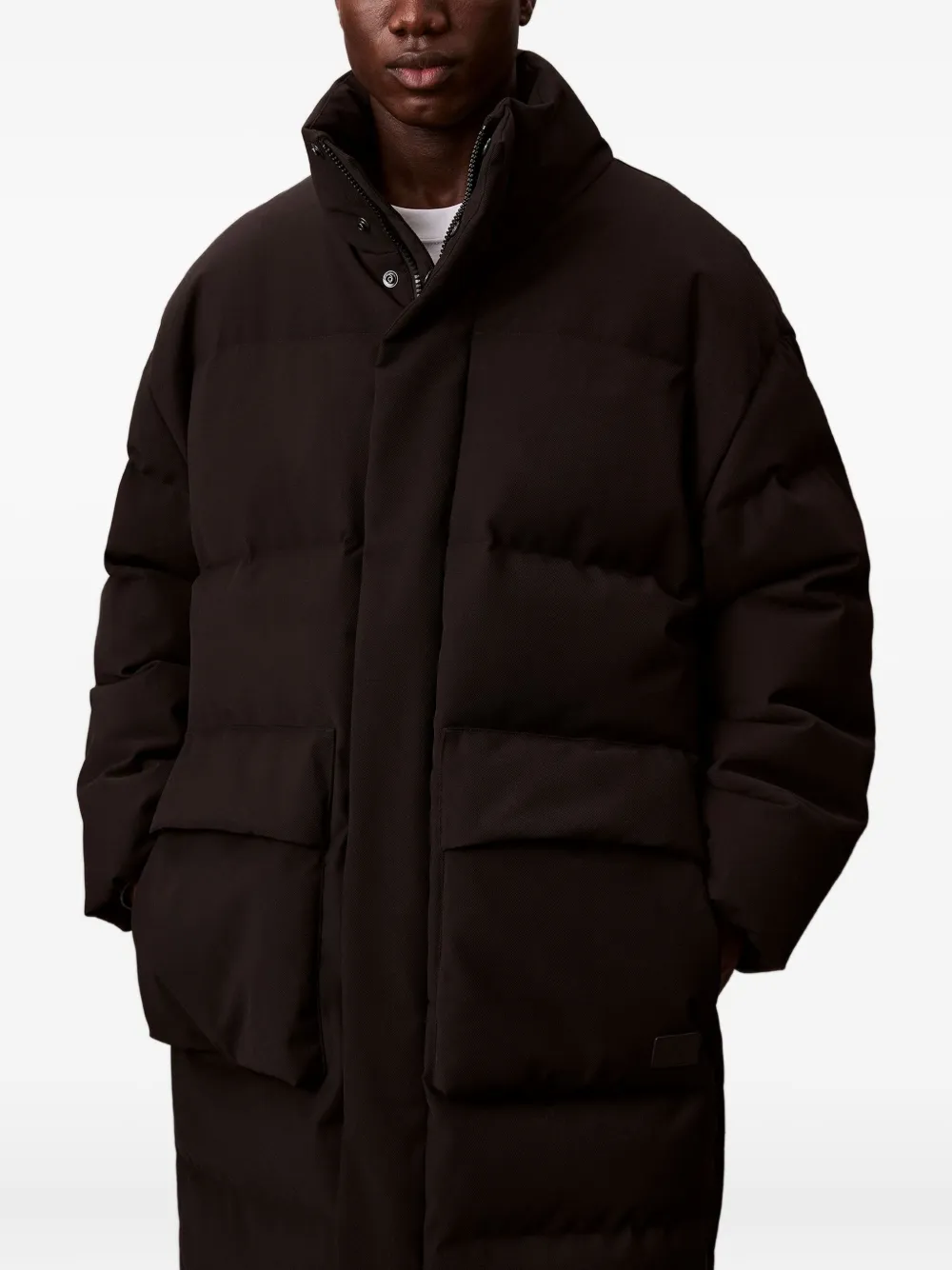 Calvin Klein Jeans Gewatteerde jas met zak Zwart