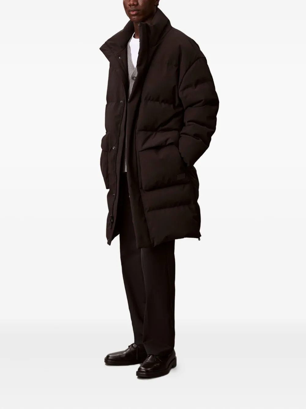 Calvin Klein Jeans Gewatteerde jas met zak - Zwart