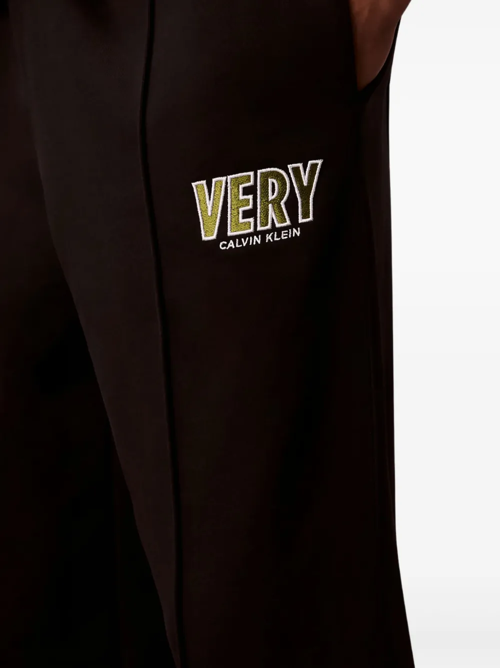 Calvin Klein Jeans Est.1978 Logo Pintruck Track Pants In Black