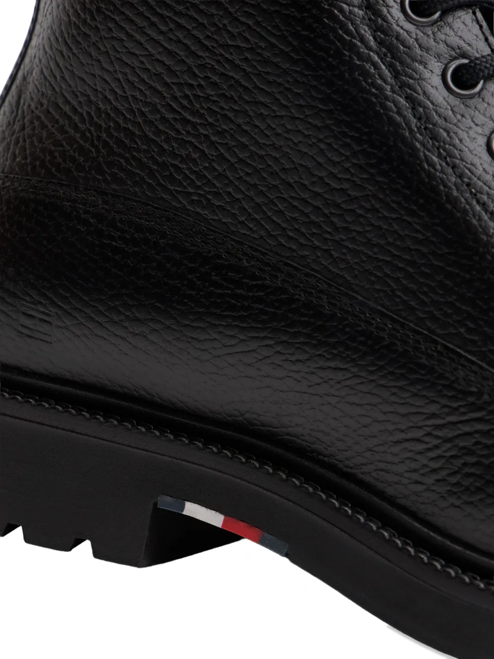 Tommy Hilfiger Lace-up Leather Boots In Black