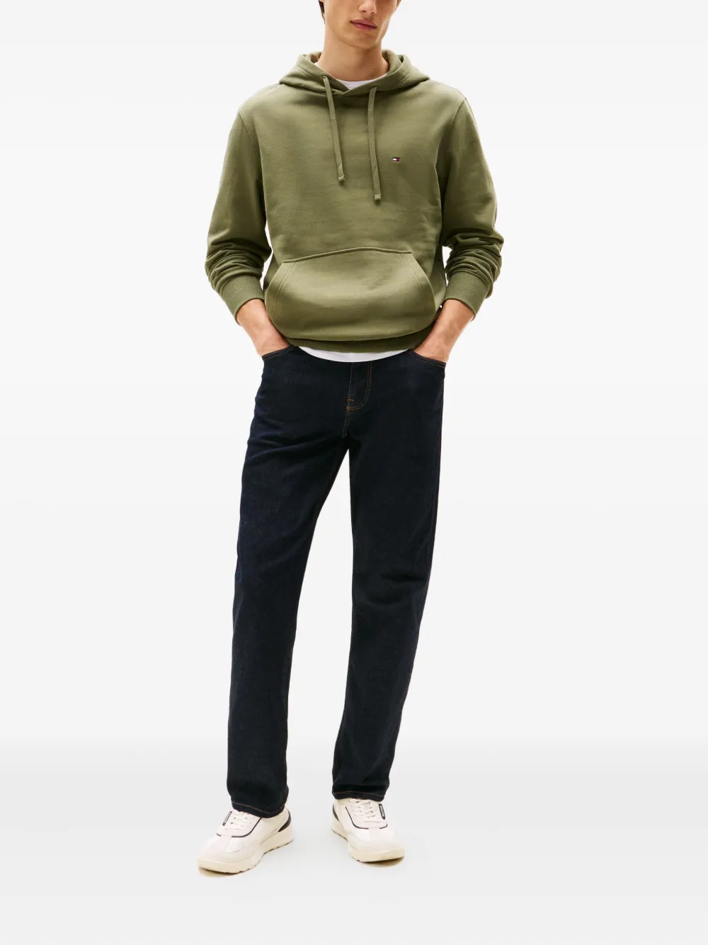 Tommy Hilfiger Logo-embroidered Hoodie In Green