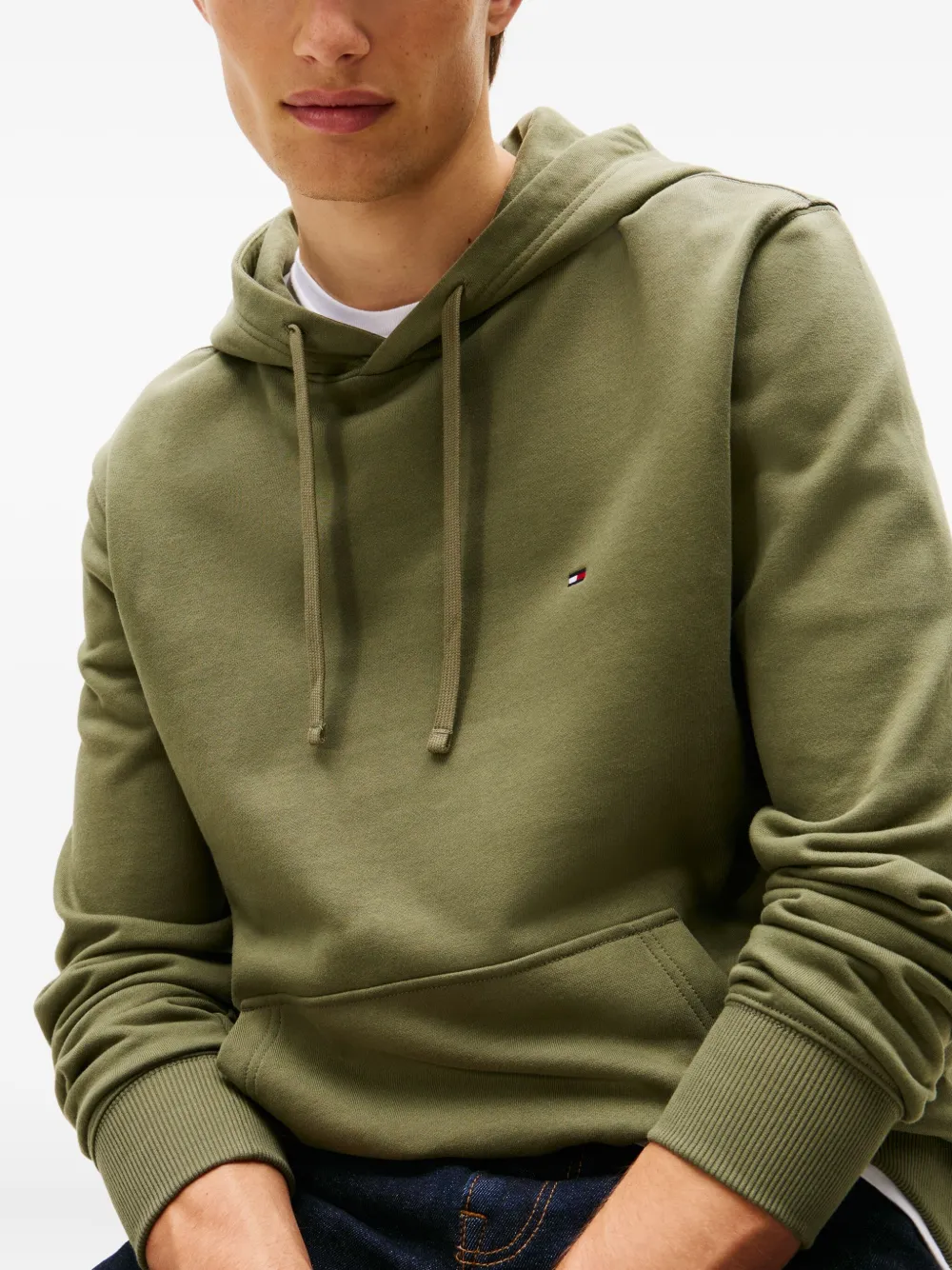 Tommy Hilfiger Logo-embroidered Hoodie In Green