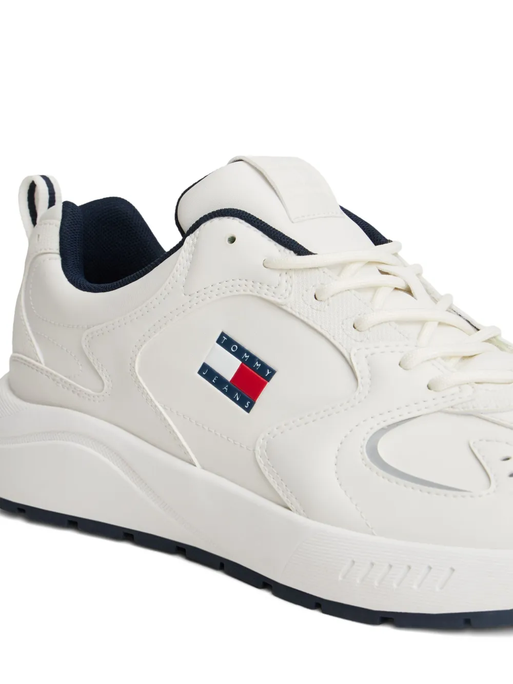 Tommy Hilfiger Sneakers With A Mix Of Textures And Logo In White