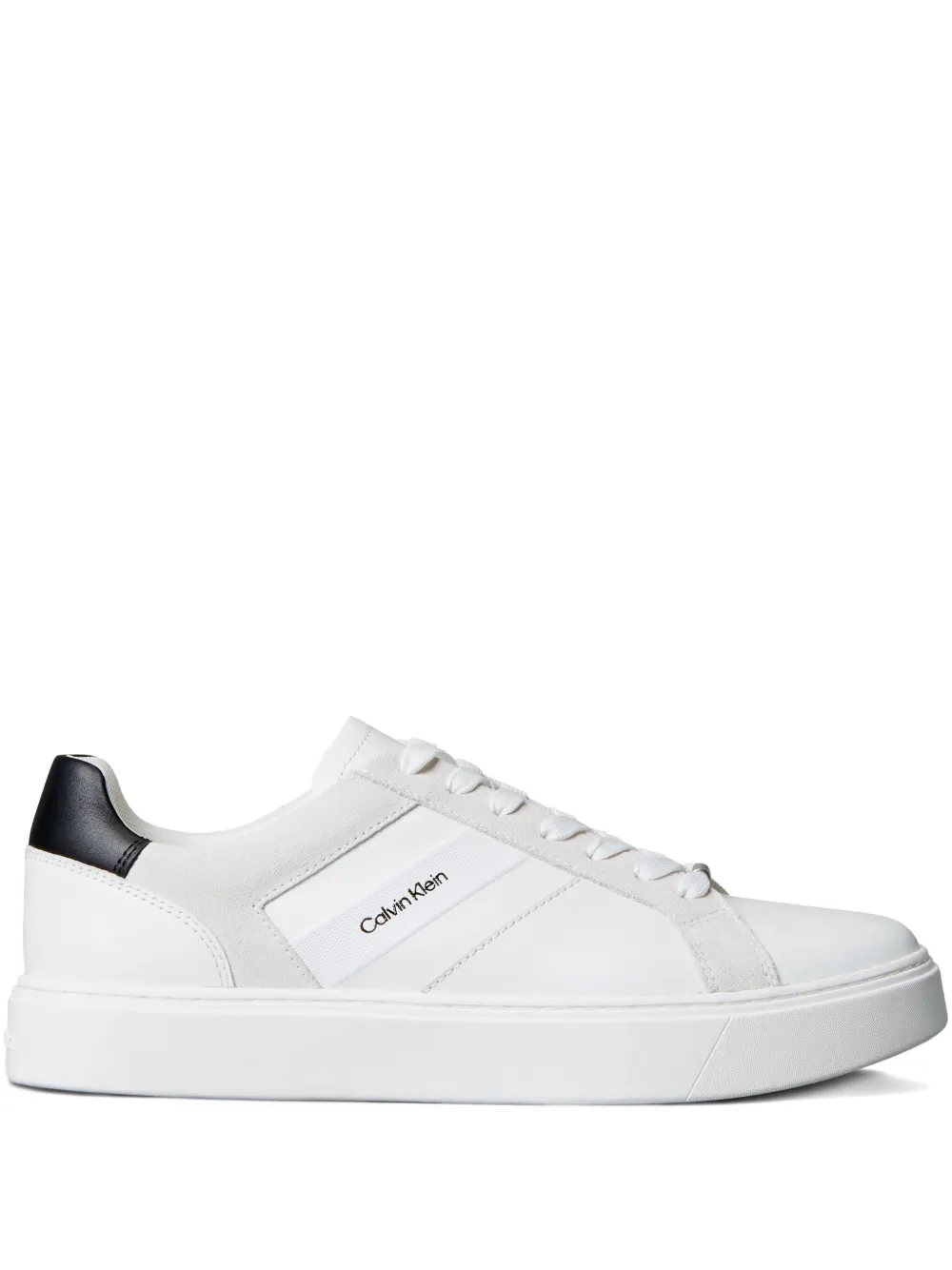 Calvin Klein leather panel sneakers | White | Image 1