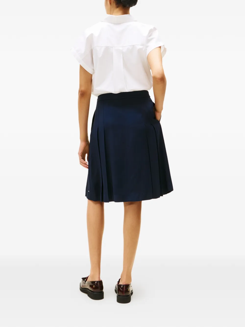 Tommy Hilfiger Midi-plooirok Blauw