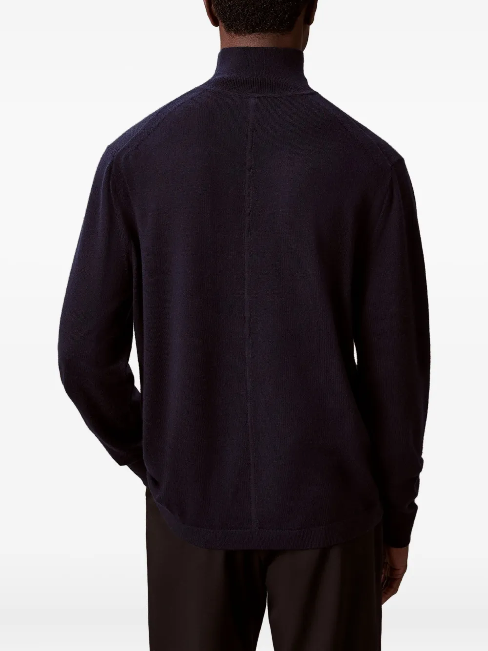 Calvin Klein Merino Wool Jumper In Blue