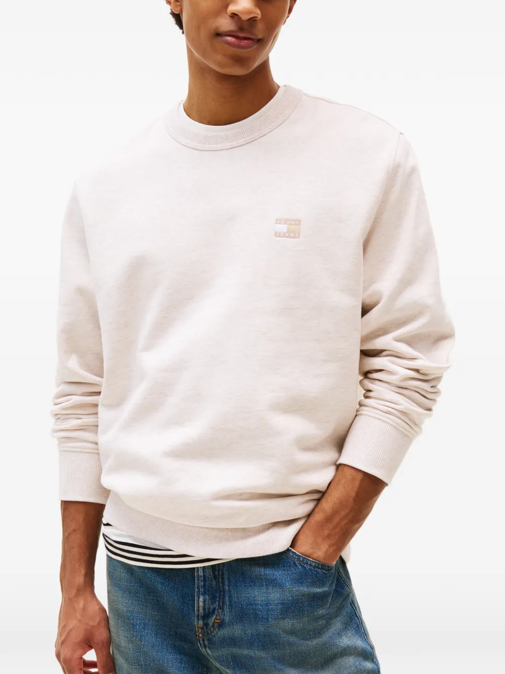 Tommy Jeans Sweater met logo Beige